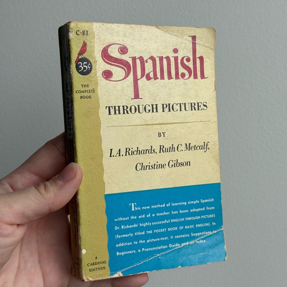 Spanish Through Pictures Vintage  Language Learning Book
